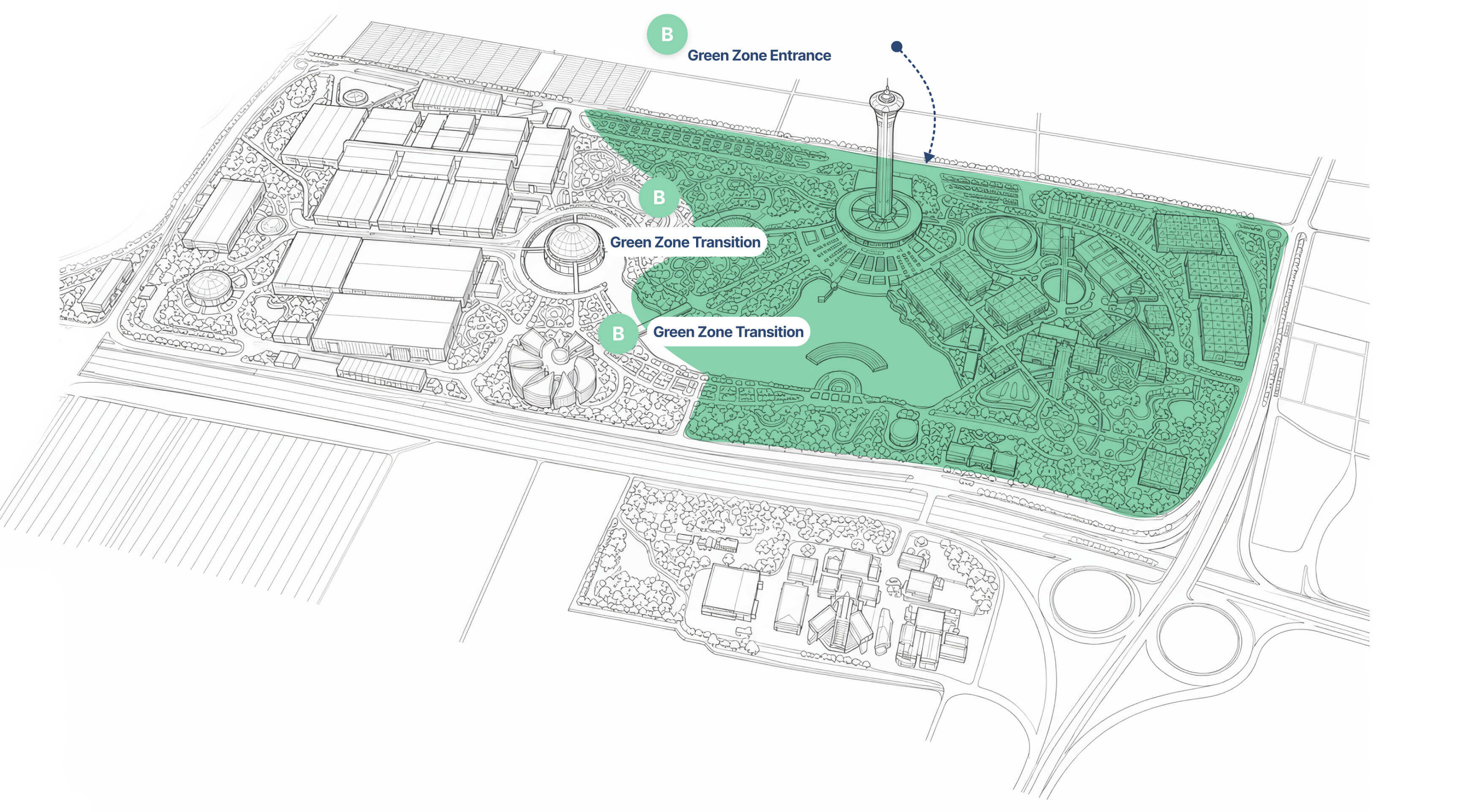 COP31 Green Zone location map