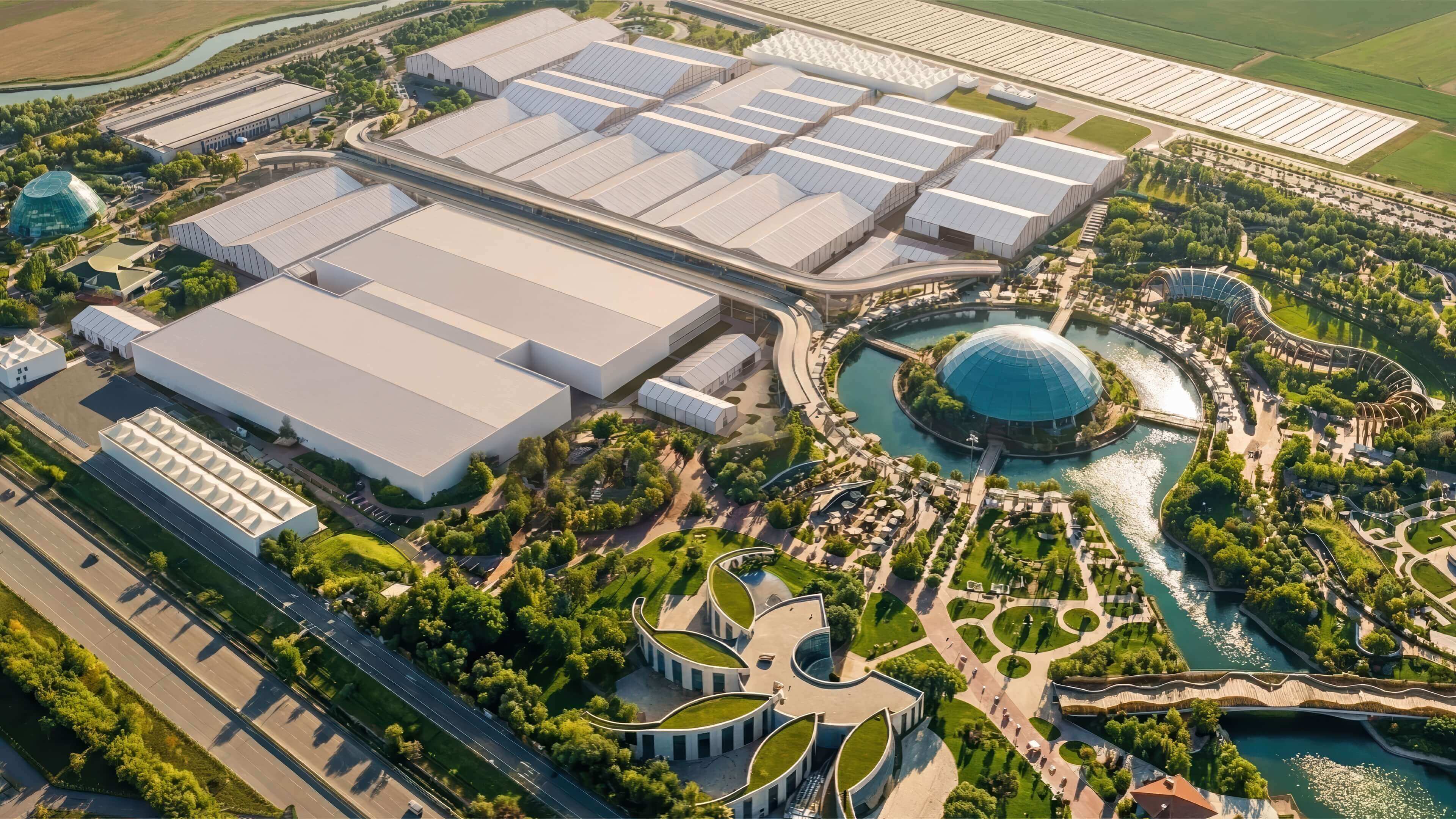 Aerial photograph of the COP31 venue